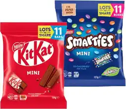 IGA Nestlé KitKat, Smarties or Milky Bar Fun Size 11 Pack Selected Varieties offer