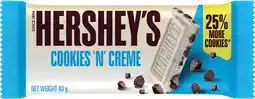 IGA Hershey’s Cookies & Cream Bar 38‑40g or Reese’s Cups 39‑42g Selected Varieties offer