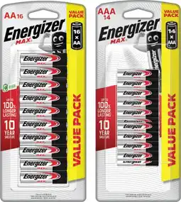 IGA Energizer Max AA 16 Pack or AAA 14 Pack Batteries offer