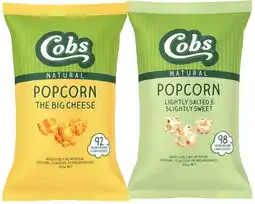 IGA Cobs Natural Popcorn 80‑120g Selected Varieties offer