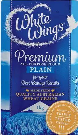 IGA White Wings Premium Plain or Self Raising Flour 1kg offer