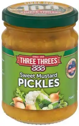 IGA Three Threes Sweet Mustard Pickles offer