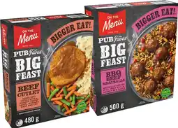 IGA On The Menu Pub Faves Big Feast Frozen Meal 480‑500g Selected Varieties offer