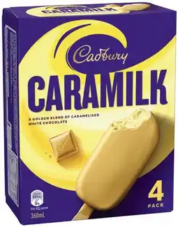 IGA Cadbury Ice Cream Sticks 4 Pack or Minis 6 Pack Selected Varieties offer