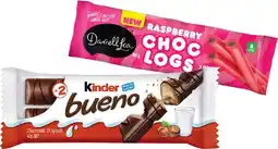 IGA Kinder Bueno 39‑43g or Darrell Lea Choc Logs 3 Pack Selected Varieties offer