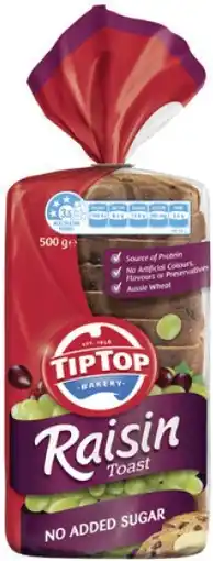 IGA Tip Top Raisin Toast 500‑575g Selected Varieties offer