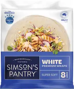 IGA Simson’s Pantry Super Soft Wraps 8‑12 Pack Selected Varieties offer