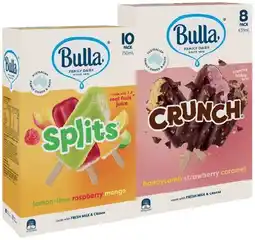 IGA Bulla Ice Cream Sticks 8 Pack or Splits 10 Pack Selected Varieties offer