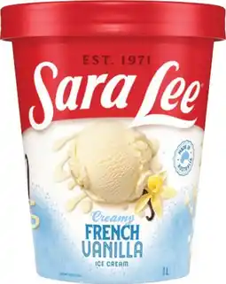 IGA Sara Lee Ice Cream Selected Varieties offer