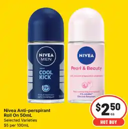 IGA Nivea anti-perspirant roll on offer