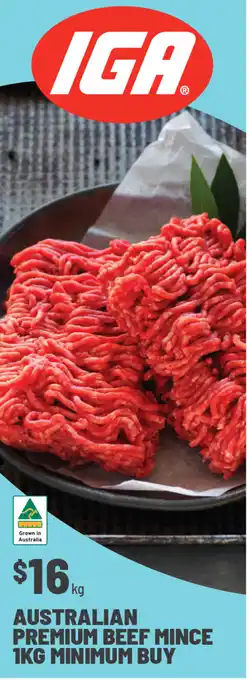 IGA Australian premium beef mince offer
