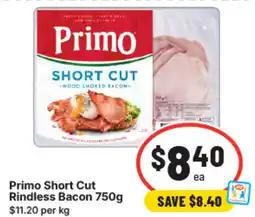 IGA Primo short cut rindless bacon offer
