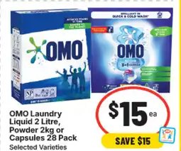 IGA Omo laundry liquid powder or capsules offer