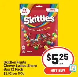 IGA Skittles fruits chewy lollies share bag offer