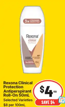 IGA Rexona clinical protection antiperspirant roll-on offer