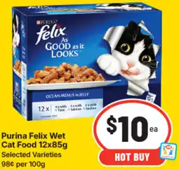 IGA Purina felix wet cat food selected varieties offer