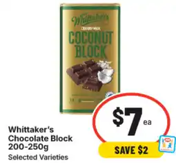 IGA Whittaker's chocolate block offer