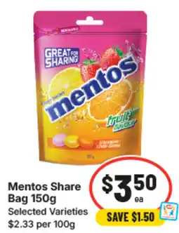 IGA Mentos share bag offer