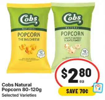 IGA Cobs natural popcorn offer