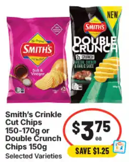 IGA Smith's crinkle cut chips or double crunch chips offer