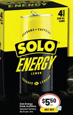 IGA Solo energy drink offer