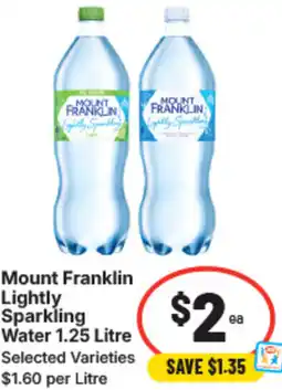 IGA Mount franklin lightly sparkling water offer