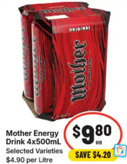 IGA Mother energy drink offer