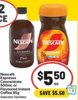 IGA Nescafé espresso concentrate flavoured instant coffee offer