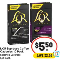 IGA L'or espresso coffee capsules offer