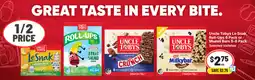 IGA Uncle tobys le snak, roll-ups or muesli bars offer