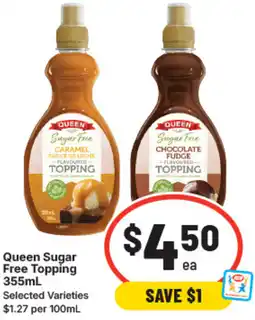 IGA Queen sugar free topping offer