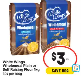 IGA White wings wholemeal plain or self raising flour offer