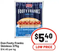 IGA Don footy franks skinless offer