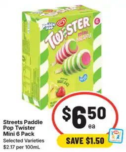 IGA Streets paddle pop twister mini offer