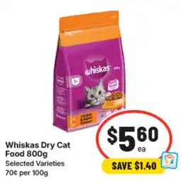 IGA Whiskas dry cat food offer