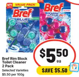 IGA Bref rim block toilet cleaner offer