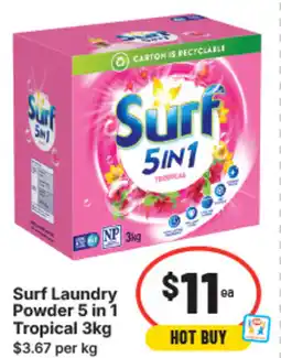 IGA Surf laundry powder 5 in 1 tropical offer