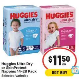 IGA Huggies ultra dry or skinprotect nappies offer
