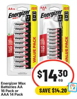 IGA Energizer max batteries offer