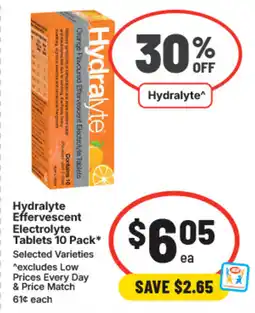 IGA Hydralyte effervescent electrolyte tablets offer