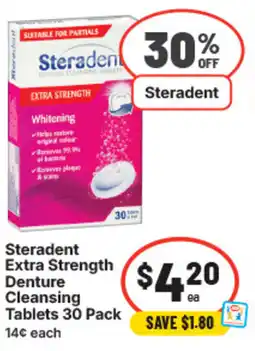 IGA Steradent extra strength denture cleansing tablets offer