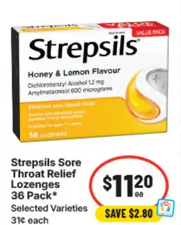 IGA Strepsils sore lozenges offer