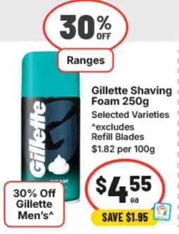 IGA Gillette shaving foam offer