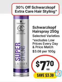 IGA Schwarzkopf hairspray offer