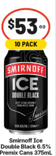 IGA Smirnoff ice double black premix cans offer