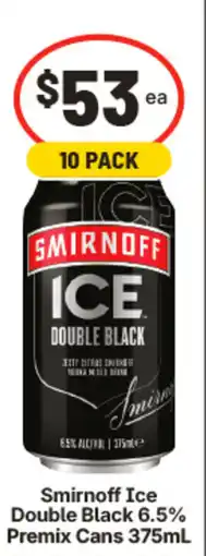 IGA Smirnoff ice double black 6.5% premix cans offer
