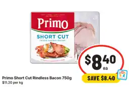 IGA Primo short cut rindless bacon offer