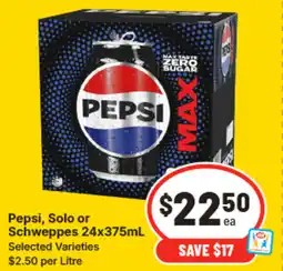 IGA Pepsi, solo or schweppes 24x offer