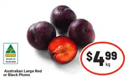 IGA Australian large red or black plums offer