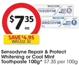 Coles Sensodyne Repair & Protect Whitening or Cool Mint Toothpaste offer